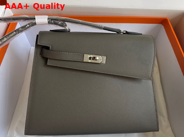 Hermes Kelly II Sellier en Desordre Gray Epsom Calfskin Replica