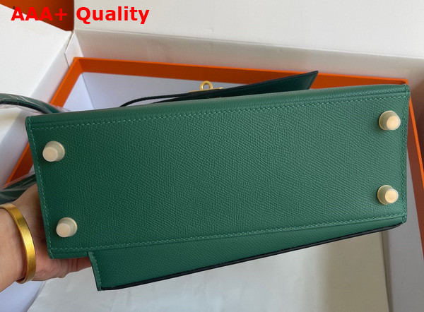 Hermes Kelly II Sellier en Desordre Malachite Green Epsom Calfskin Replica