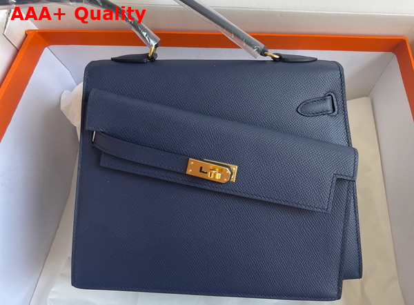 Hermes Kelly II Sellier en Desordre Navy Blue Epsom Calfskin Replica
