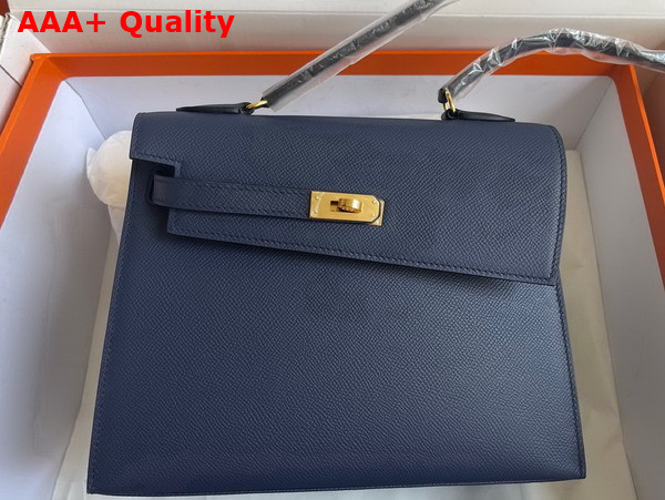 Hermes Kelly II Sellier en Desordre Navy Blue Epsom Calfskin Replica