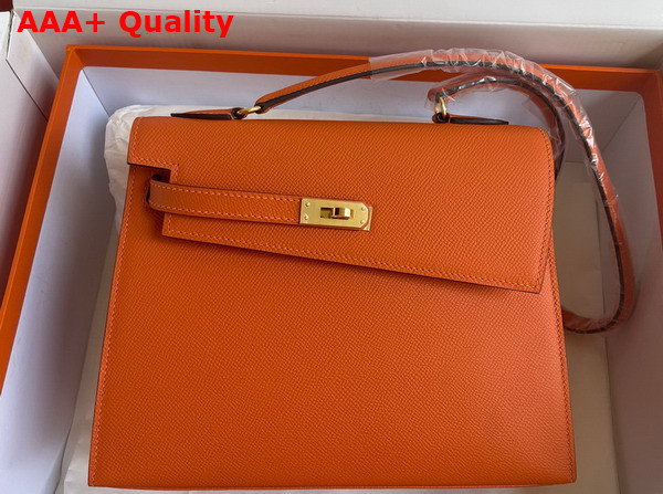Hermes Kelly II Sellier en Desordre Orange Epsom Calfskin Replica