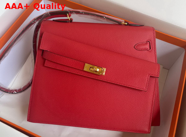 Hermes Kelly II Sellier en Desordre Red Epsom Calfskin Replica