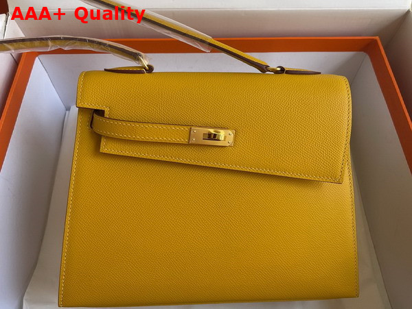 Hermes Kelly II Sellier en Desordre Yellow Epsom Calfskin Replica