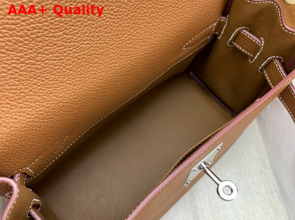 Hermes Kelly Messenger Bag in Gold Brown Togo Calfskin Replica