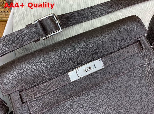 Hermes Kelly Messenger in Dark Chocolate Togo Calfskin Replica