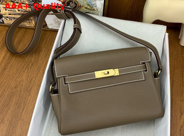 Hermes Kelly Messenger in Elephant Grey Togo Calfskin Replica