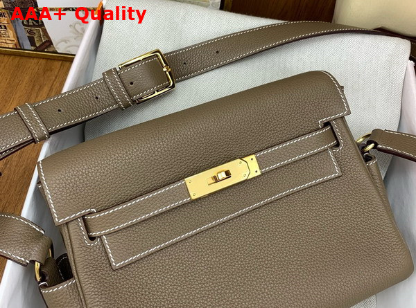 Hermes Kelly Messenger in Elephant Grey Togo Calfskin Replica