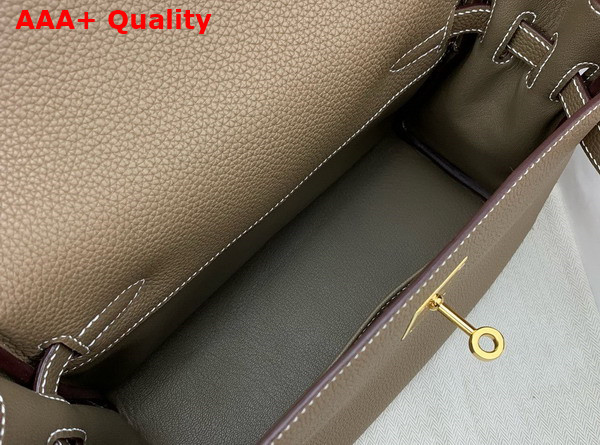 Hermes Kelly Messenger in Elephant Grey Togo Calfskin Replica