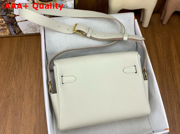 Hermes Kelly Messenger in Milk White Calfskin Replica