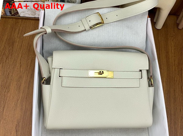 Hermes Kelly Messenger in Milk White Calfskin Replica