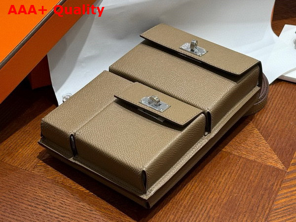 Hermes Kelly Multipocket To Go Pouch in Black Epsom Leather Replica