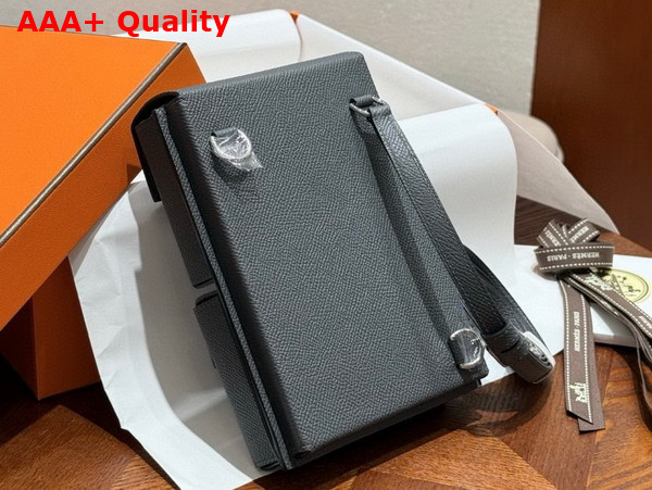 Hermes Kelly Multipocket To Go Pouch in Black Epsom Leather Replica