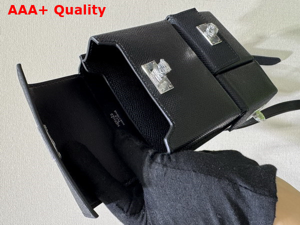 Hermes Kelly Multipocket To Go Pouch in Black Epsom Leather Replica