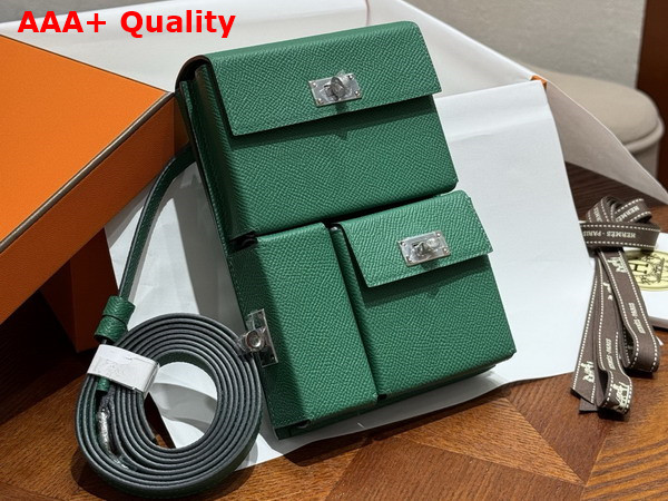 Hermes Kelly Multipocket To Go Pouch in Black Epsom Leather Replica