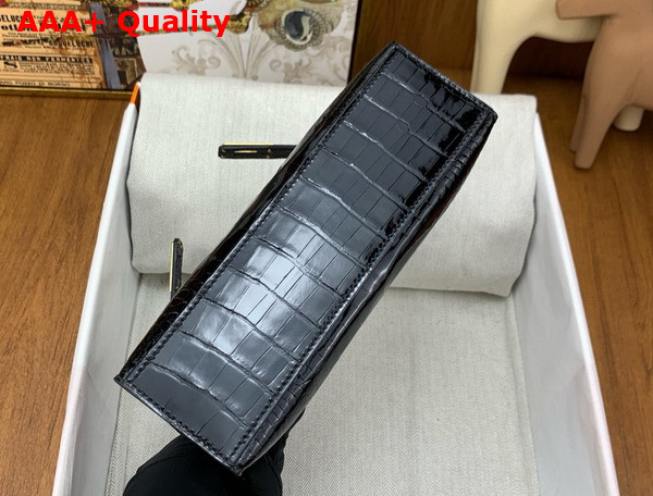 Hermes Kelly Pochette in Black Alligator Leather Replica