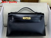 Hermes Kelly Pochette in Black Box Leather Replica