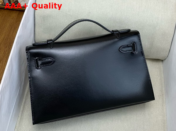Hermes Kelly Pochette in Black Box Leather Replica