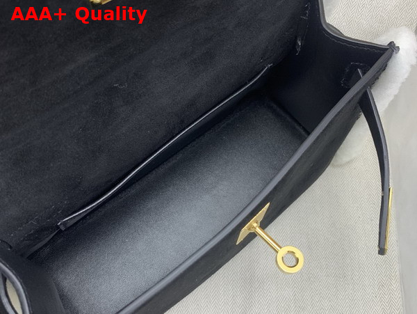 Hermes Kelly Pochette in Black Suede and Shearling Replica