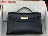 Hermes Kelly Pochette in Black Swift Calfskin Replica