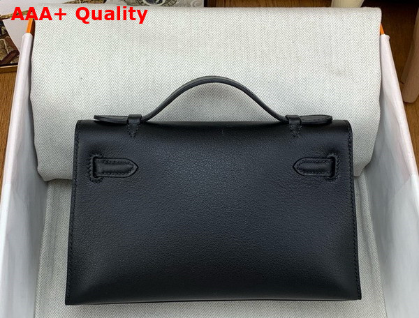 Hermes Kelly Pochette in Black Swift Calfskin Replica