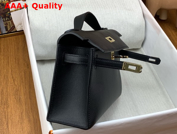 Hermes Kelly Pochette in Black Swift Calfskin Replica