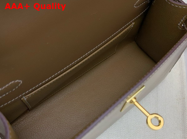Hermes Kelly Pochette in Chocolate Box Leather Replica
