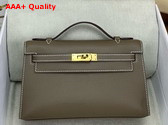 Hermes Kelly Pochette in Elephant Grey Swift Calfskin Replica