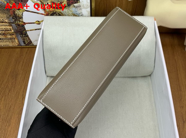 Hermes Kelly Pochette in Elephant Grey Swift Calfskin Replica