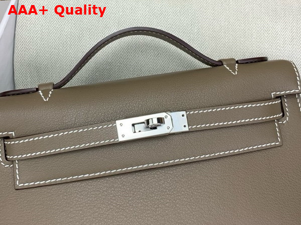 Hermes Kelly Pochette in Elephant Grey Swift Calfskin Replica