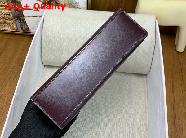 Hermes Kelly Pochette in Grape Box Leather Replica