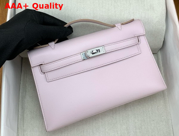 Hermes Kelly Pochette in Lilac Swift Calfskin Replica