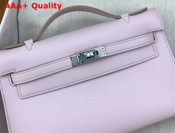 Hermes Kelly Pochette in Lilac Swift Calfskin Replica