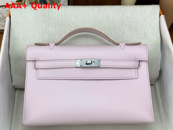Hermes Kelly Pochette in Lilac Swift Calfskin Replica