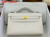 Hermes Kelly Pochette in Milk White Swift Calfskin Replica