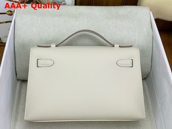 Hermes Kelly Pochette in Milk White Swift Calfskin Replica