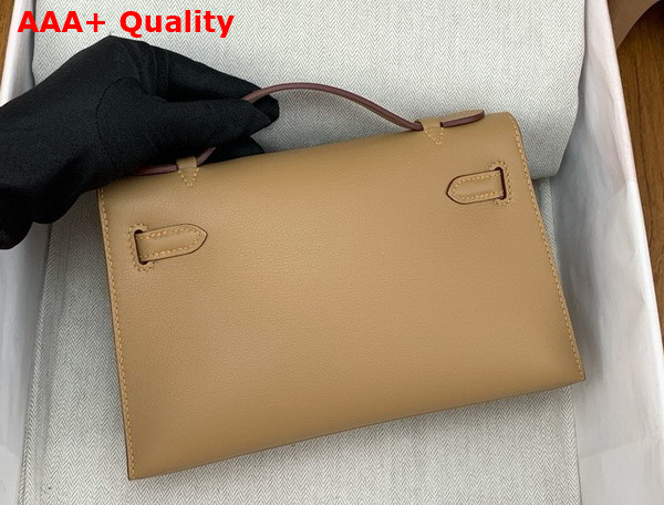 Hermes Kelly Pochette in Oat Milk Swift Calfskin Replica