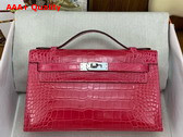 Hermes Kelly Pochette in Red Alligator Leather Replica
