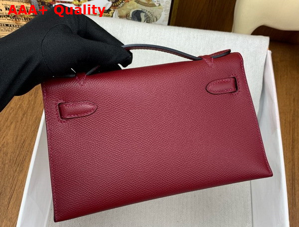 Hermes Kelly Pochette in Rouge Red Epsom Calfskin Replica