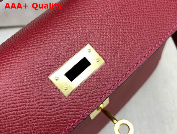 Hermes Kelly Pochette in Rouge Red Epsom Calfskin Replica