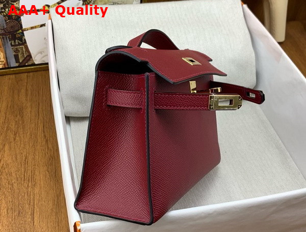 Hermes Kelly Pochette in Rouge Red Epsom Calfskin Replica