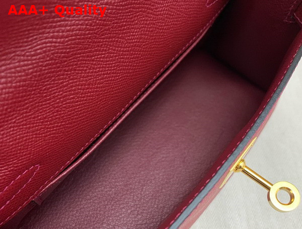 Hermes Kelly Pochette in Rouge Red Epsom Calfskin Replica