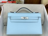 Hermes Kelly Pochette in Sky Blue Swift Calfskin Replica