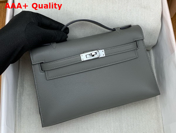 Hermes Kelly Pochette in Storm Swift Calfskin Replica