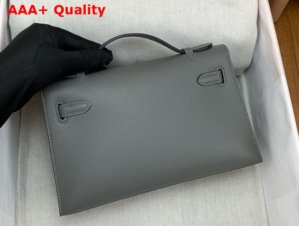 Hermes Kelly Pochette in Storm Swift Calfskin Replica