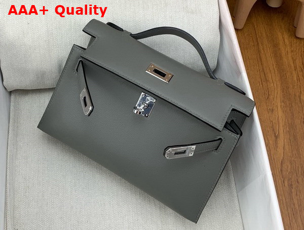 Hermes Kelly Pochette in Storm Swift Calfskin Replica