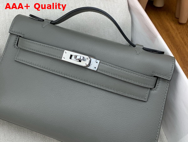 Hermes Kelly Pochette in Storm Swift Calfskin Replica