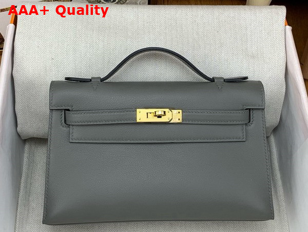 Hermes Kelly Pochette in Storm Swift Calfskin Replica