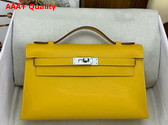 Hermes Kelly Pochette in Yellow Swift Calfskin Replica