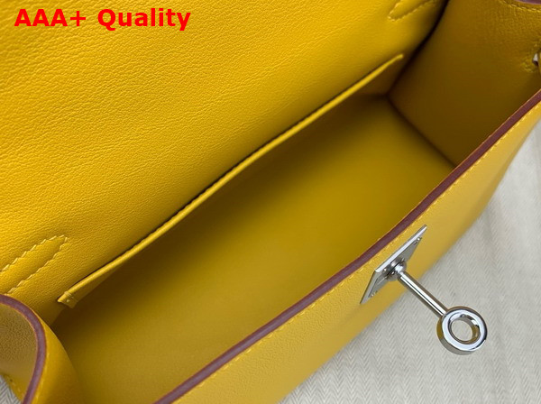 Hermes Kelly Pochette in Yellow Swift Calfskin Replica