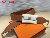 Hermes Kelly Pocket Shoulder Strap in Brown and White Calfskin Replica